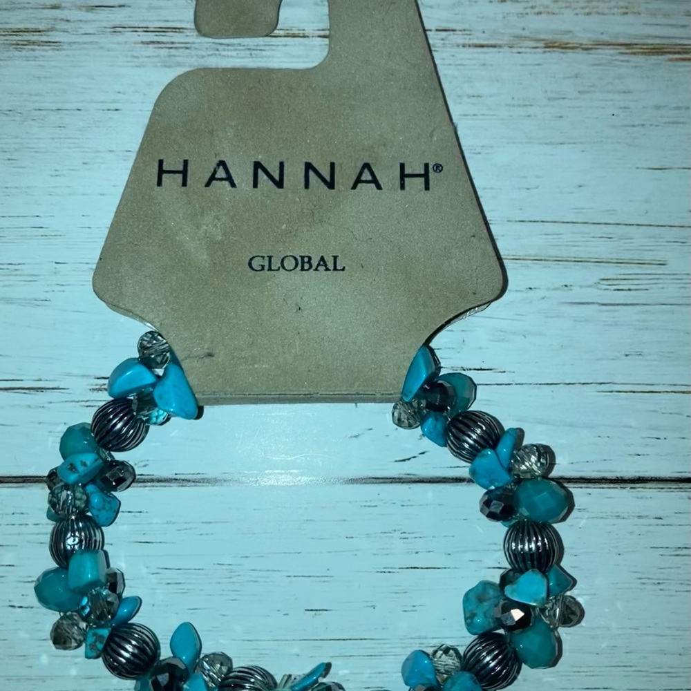 NICE 4 VALENTINE’S DAY. HANNAH GLOBAL TURQUOISE BRACELET,XXI EARRINGS  NECKLACE. - Picture 3 of 7